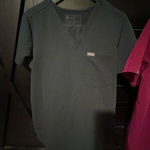 Figs Navy V-Neck Scrub Top